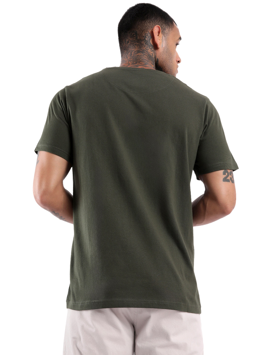 Wrogn Beats Printed Olive T-Shirt