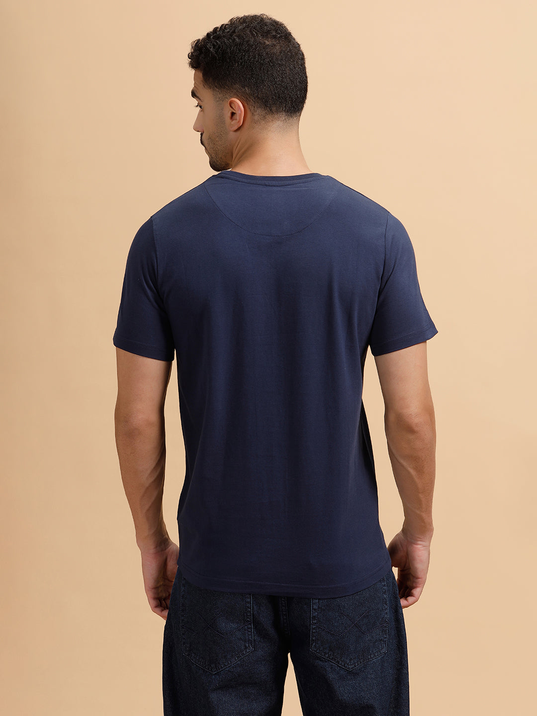 Solid Slim Fit T-Shirt  | Navy Blue