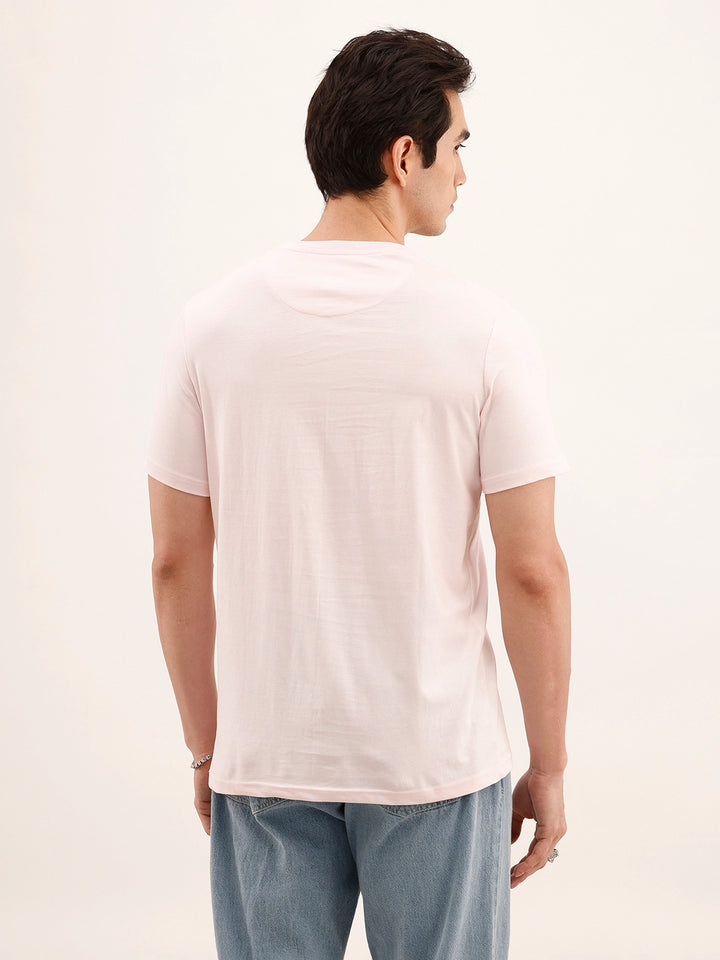 Slim Fit Placement Printed T-Shirt | Pink