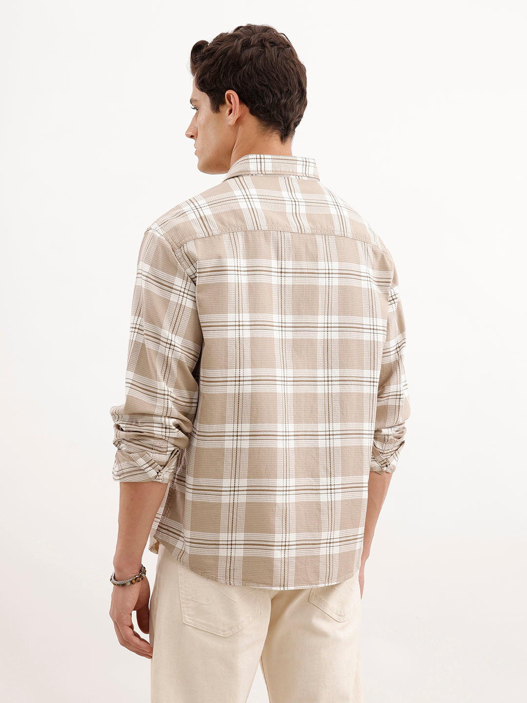 Comfort Fit Textured Shirt  | Khaki