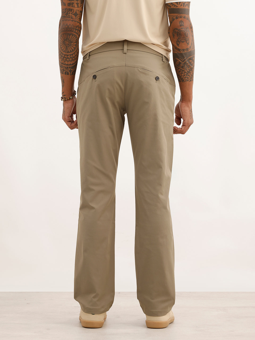 Solid Straight Fit Blended Trouser | Olive | WTR0200SR4065S