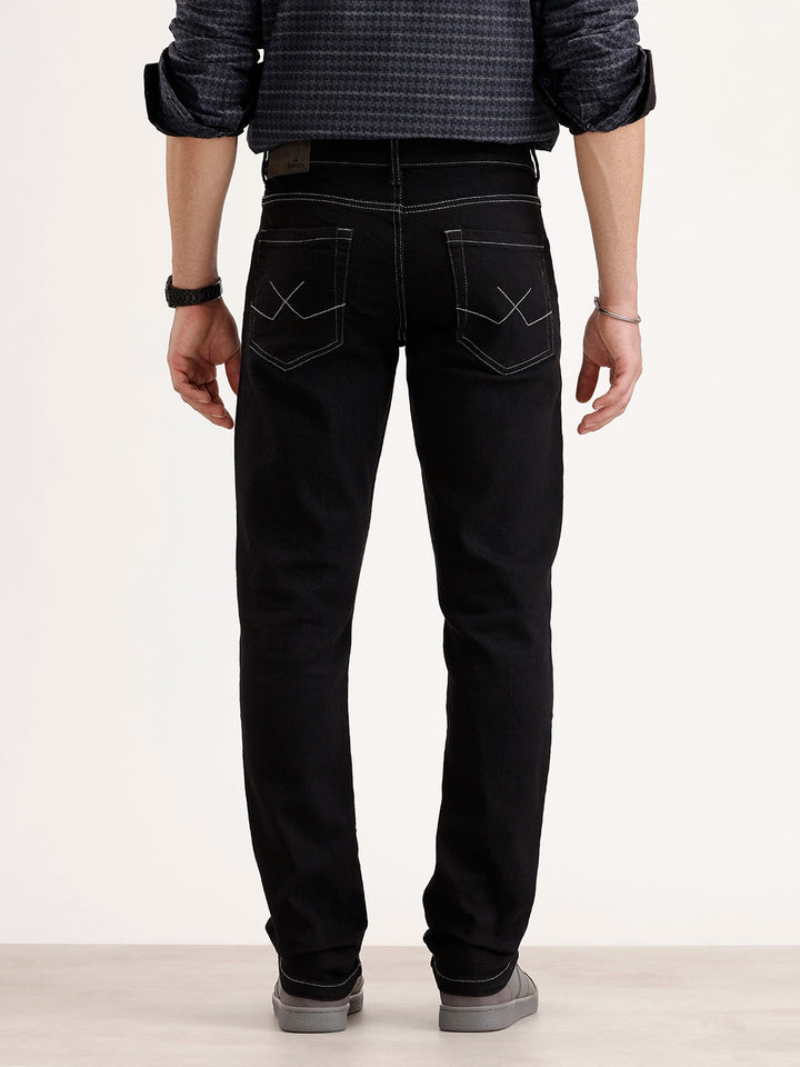 Solid Slim Fit Denim Jeans | Black