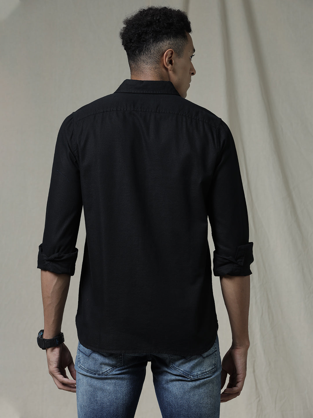 Dark Solid Black Premium Shirt