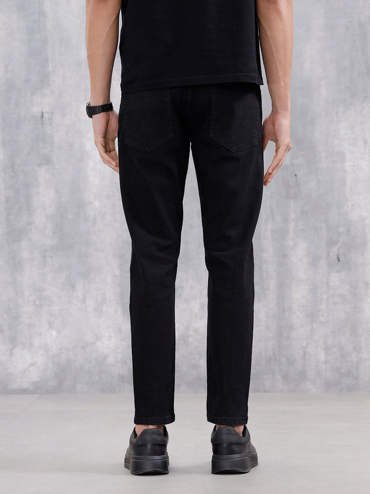 Men Casual Skinny Crop Jeans | Black