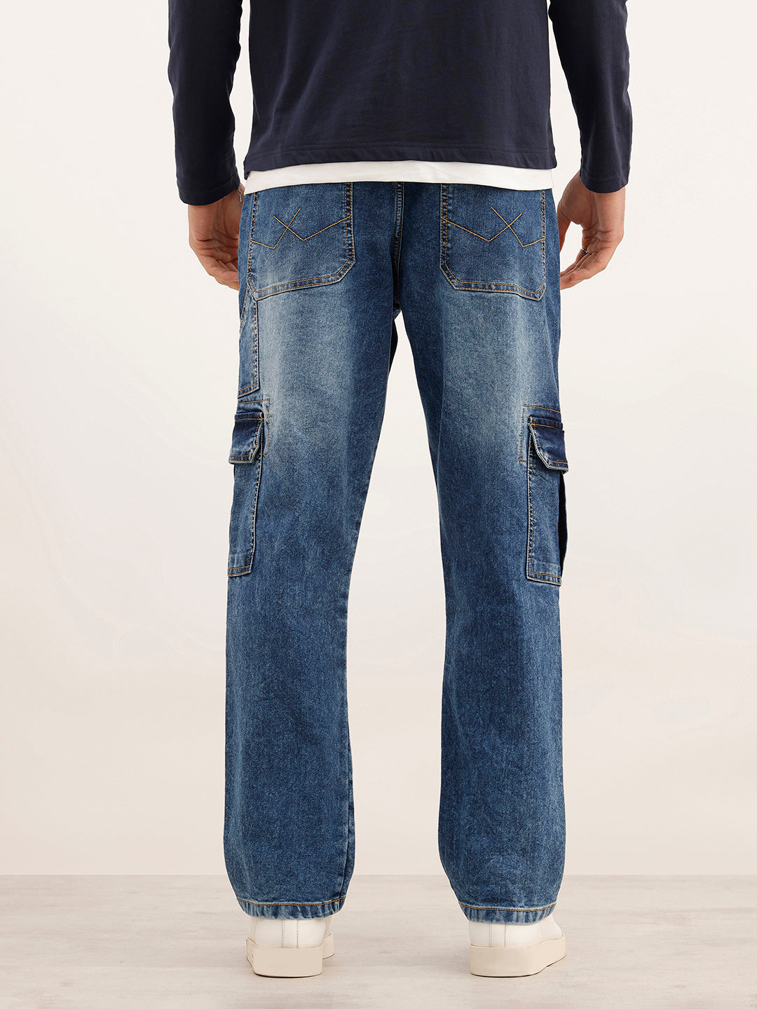 Classic Mid-Rise Cargo Fit Jeans