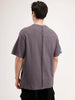 Oversized Popcorn Textured Cut & Sew T-Shirt | Dark Grey