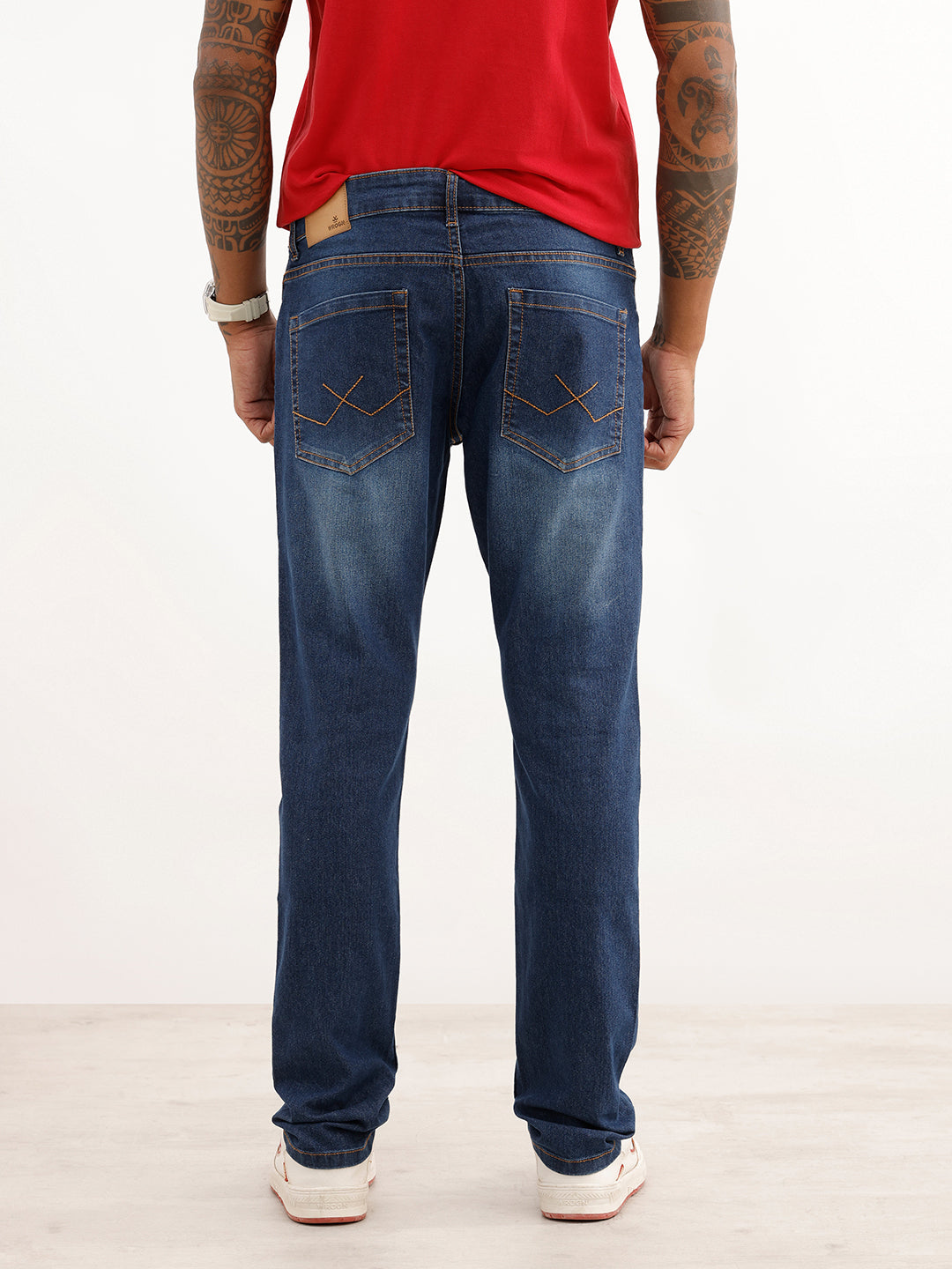 Faded Slim Fit Denim Jeans | Dark Blue