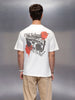 Casual Back Printed Oversized T-Shirt  | White