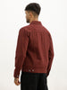Solid Slim Fit Denim Jacket | Maroon
