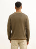 Classic Contrast Collar Knitted T-Shirt | Olive