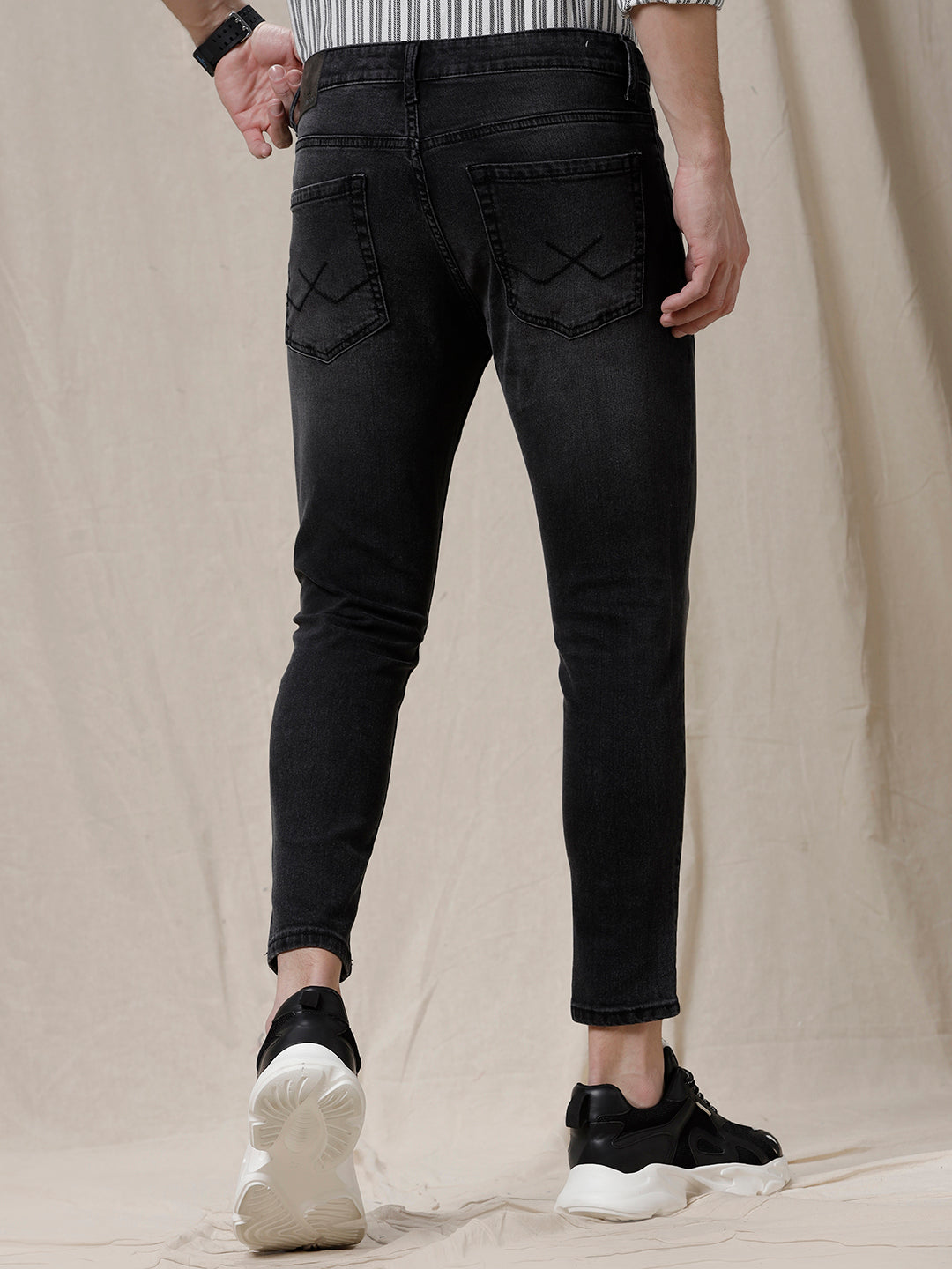 Grey Fade Cropped Jeans