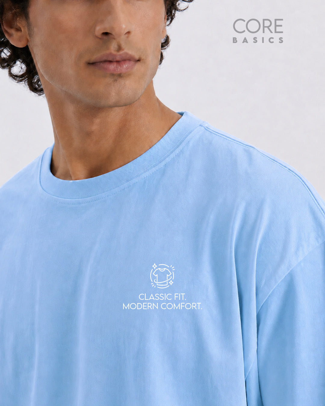 Core Basics Oversized Fit T-Shirt | Essential | Light Blue | WTS01HSSL1312W