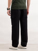 Solid Loose Fit Cargo Trouser | Black