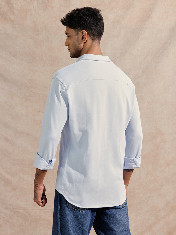 Pique Knitted Shirt | Blue