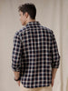 Bold Navy Blue Checked Shirt