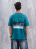 Casual Men Oversized Fit Tee With Graphic | Green