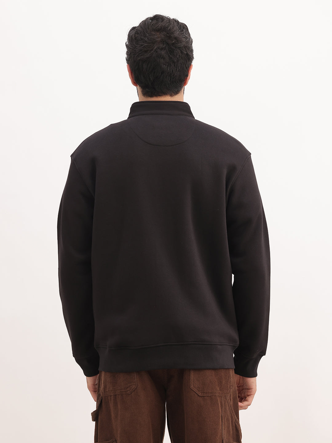Solid Comfort Fit Zipper Jacket | Black