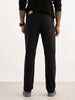 Solid Straight Fit Denim Jeans | Black