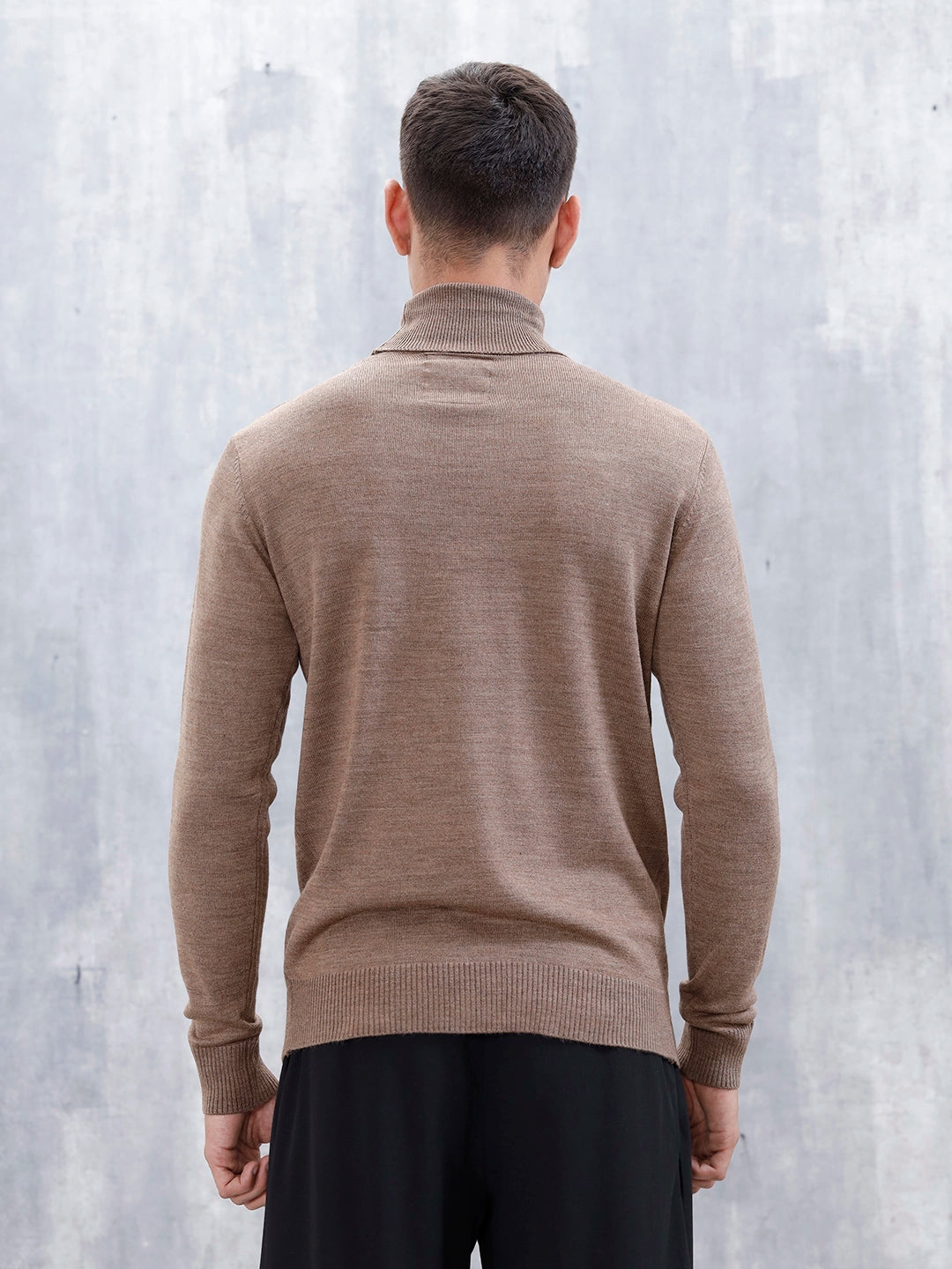 Men’s Casual Turtle Neck Sweater | Brown