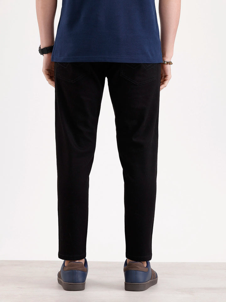 Solid Slim Fit Denim Jeans  | Black