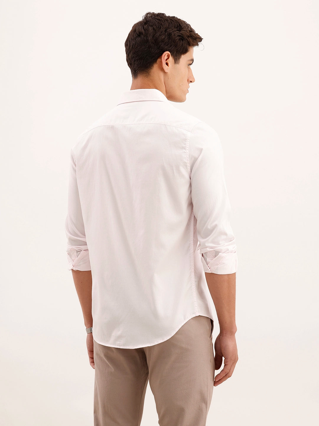 Solid Slim Fit Shirt | Pink
