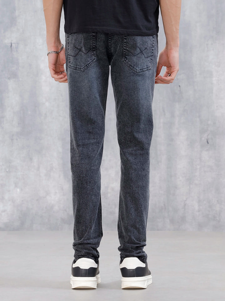 Men's Casual Slim Fit Tapered Jeans | Grey