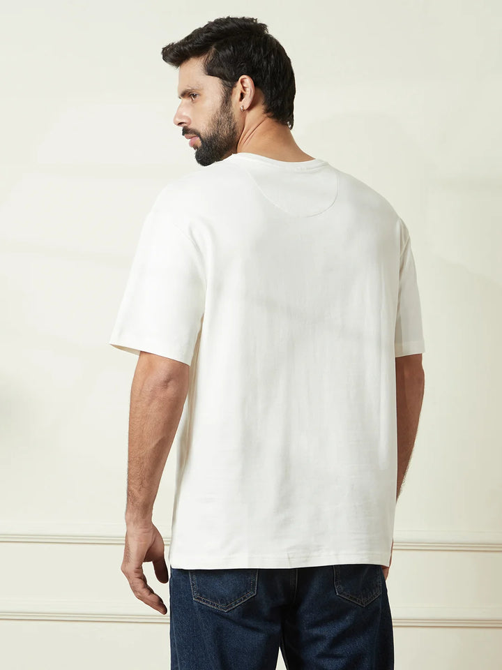 Printed Heavy GSM Oversized T-Shirt | Off White