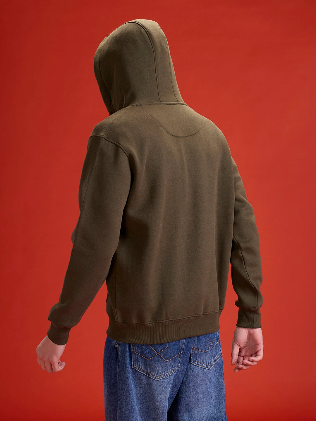 All-Day Casual Comfort Fit Hooded Sweatshirt | Olive