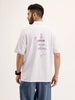 Oversized Back Printed Polo T-Shirt | Purple