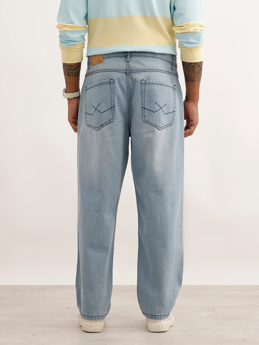 Faded Loose Fit Denim Jeans | Light Blue