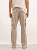 Solid Straight Fit Cargo Trouser | Khaki
