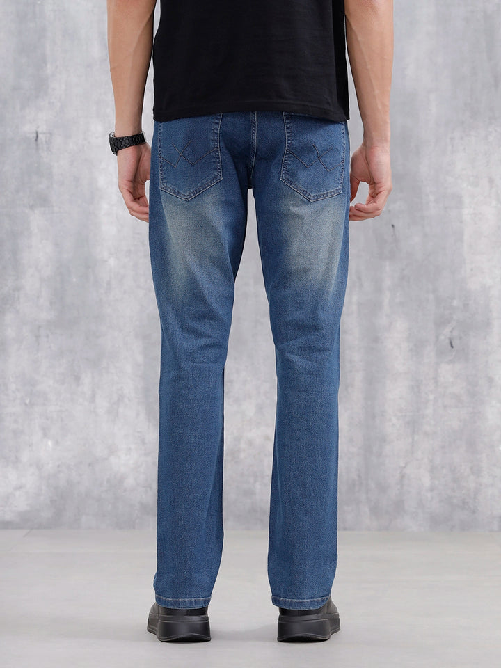 Men's Casual Straight Fit Jeans | Med Stone