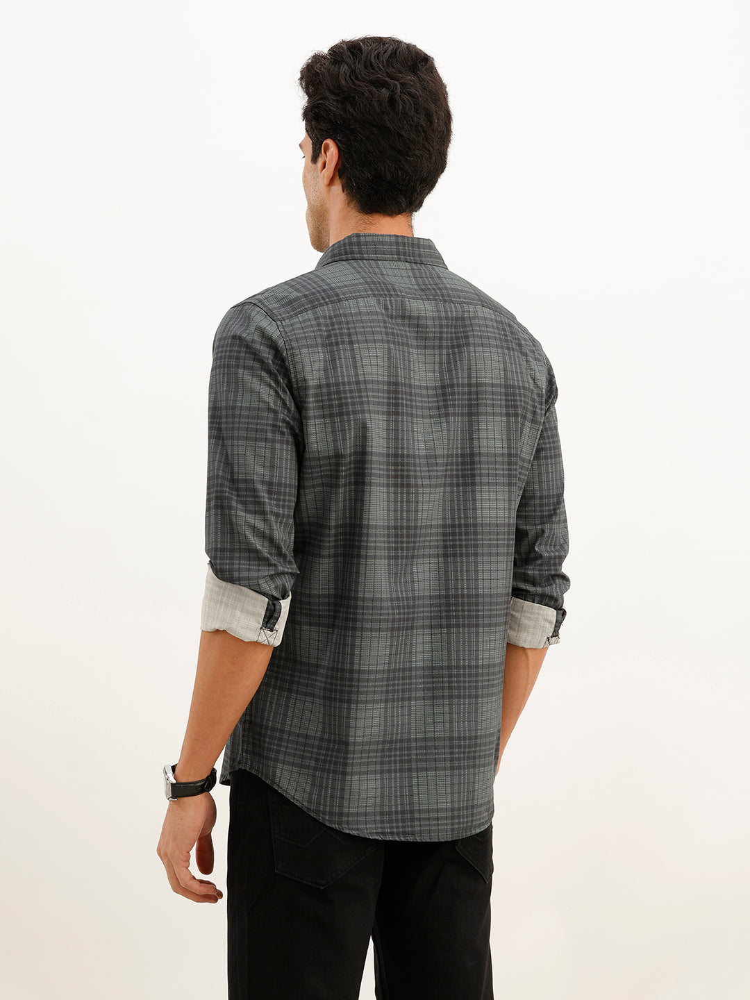 Regular Fit Checkered Shirt | Green
