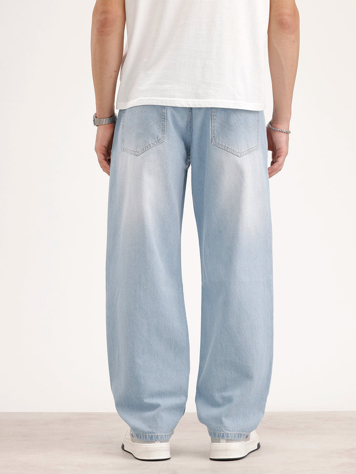 Faded Loose Fit Denim Jeans | Light Blue