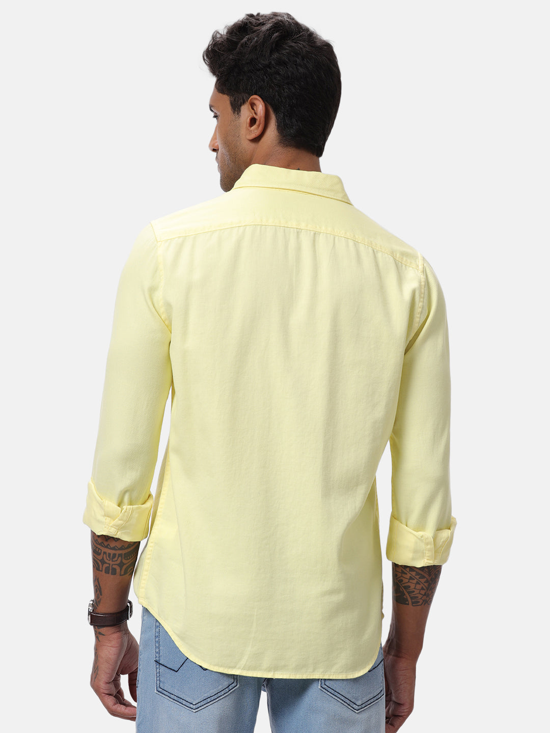 Lime Yellow Solid Basic Shirt