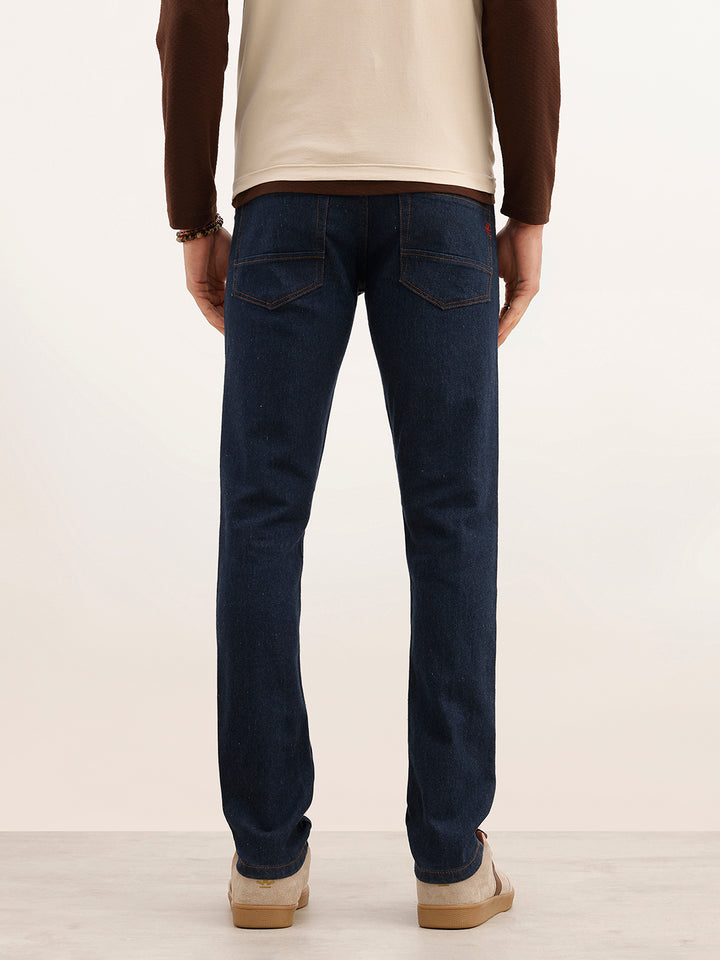 Solid Slim Fit Denim Jeans | Dark Blue