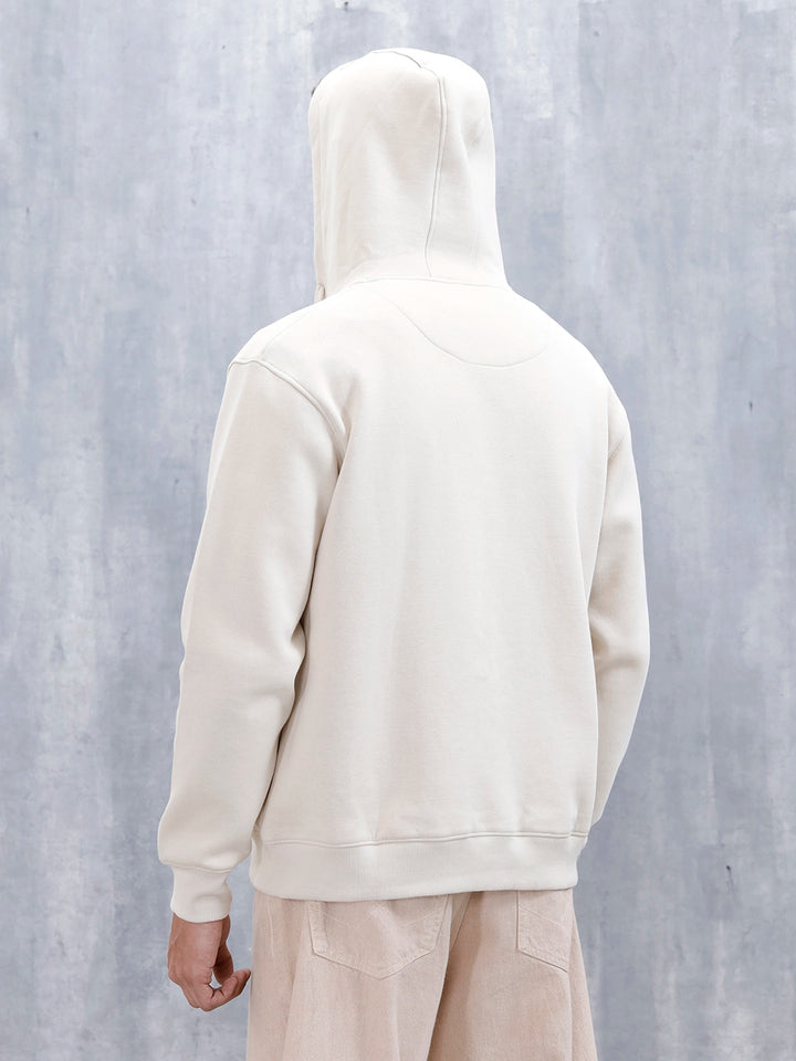 Men’s Solid Zip-Up Hoodie Sweatshirt | Tapioca