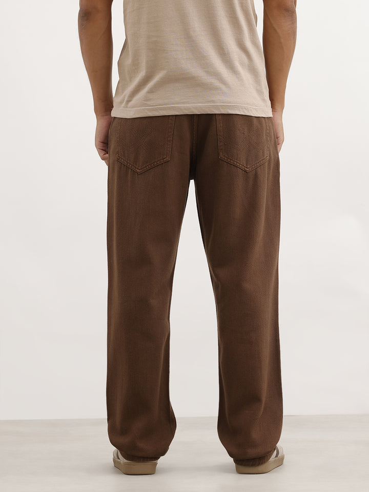 Solid Anti Fit Denim Jeans | Rust