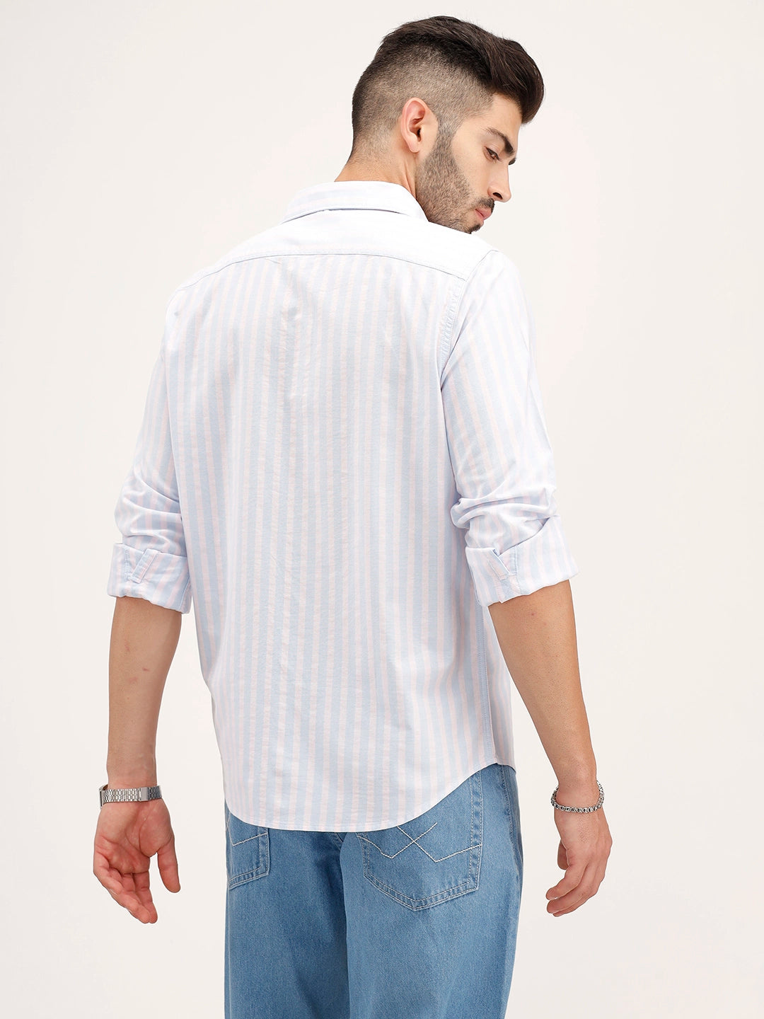 Classic Regular Fit Striped Shirt | Blue
