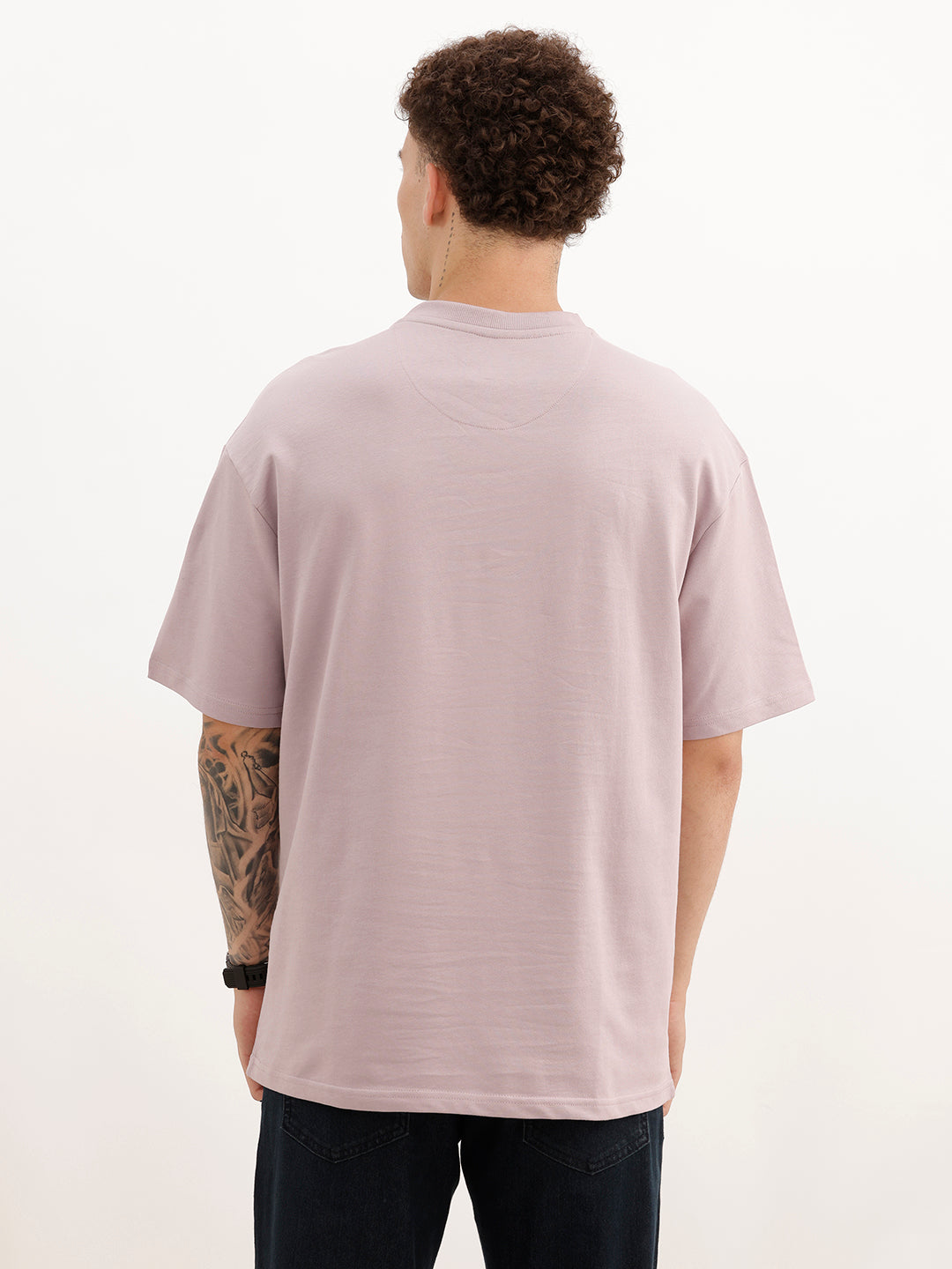 Oversized Fit Placement Printed T-Shirt | Pink | WTS02HSOS1056S