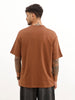 Oversized Placement Printed T-Shirt | Brown