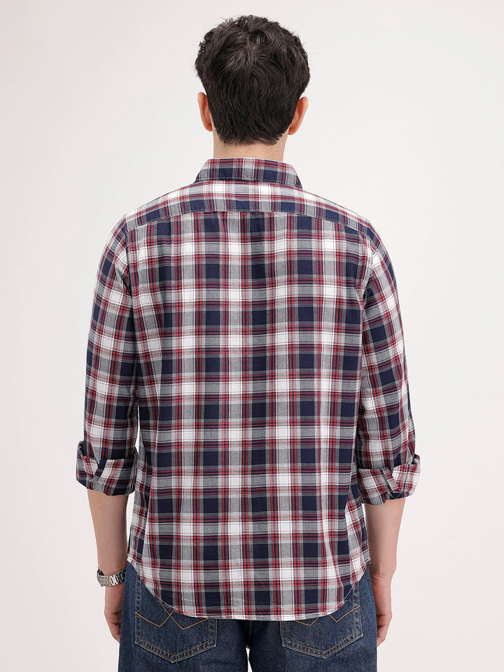 Regular Fit Checkered Shirt | Blue