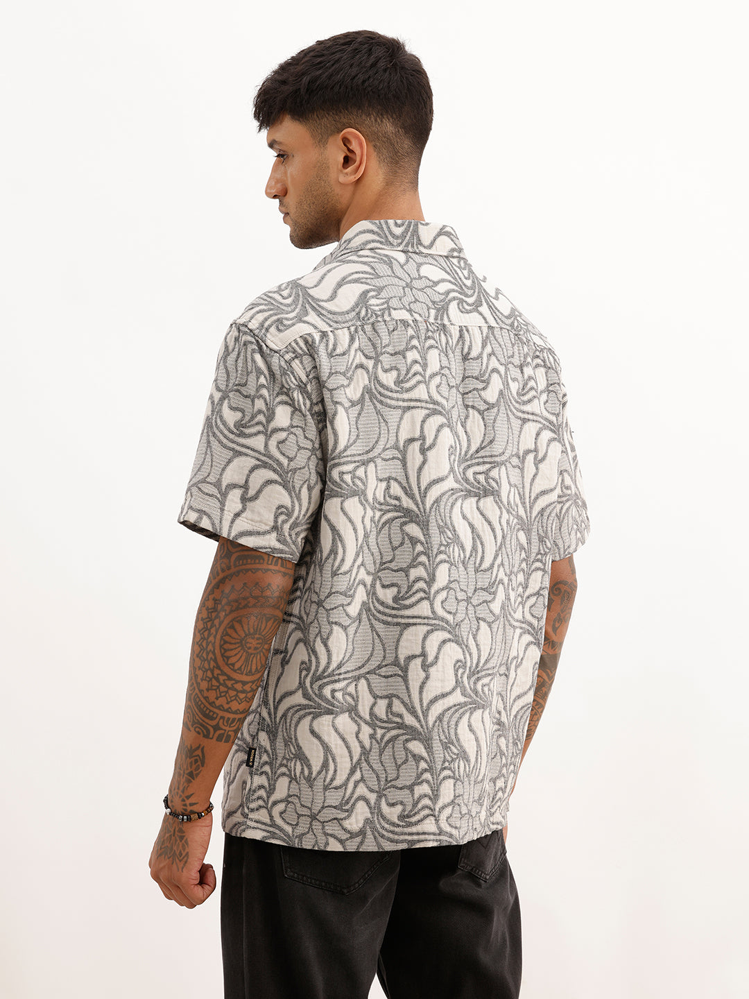 Classic Comfort Fit Jacquard Shirt | Grey