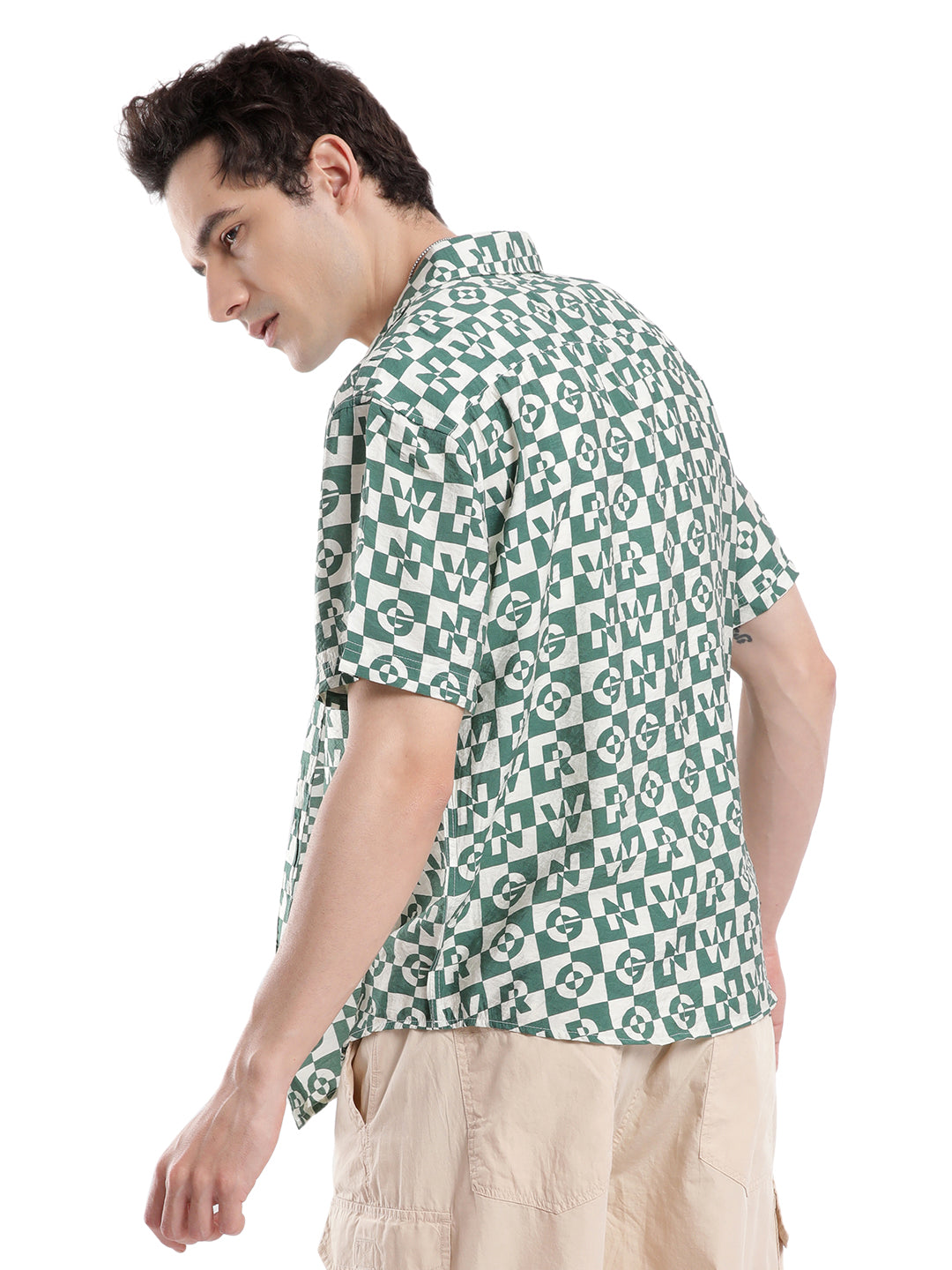 Green Abstract AOP Shirt