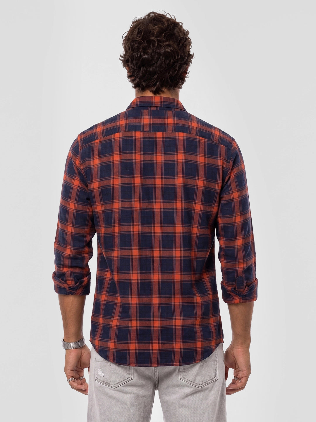 Classic Regular Fit Checkered Shirt | Rust