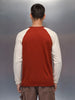 Men’s Textured Colorblock Pullover  | Rust