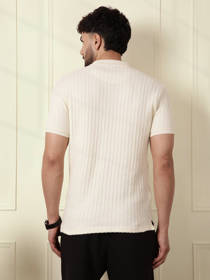 Solid Textured Polo | Off White