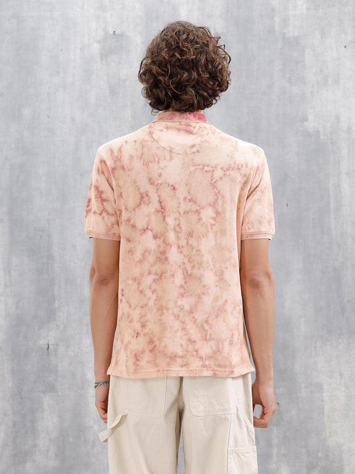 Marble Tie & Dye Comfort Fit T-Shirt | Maroon