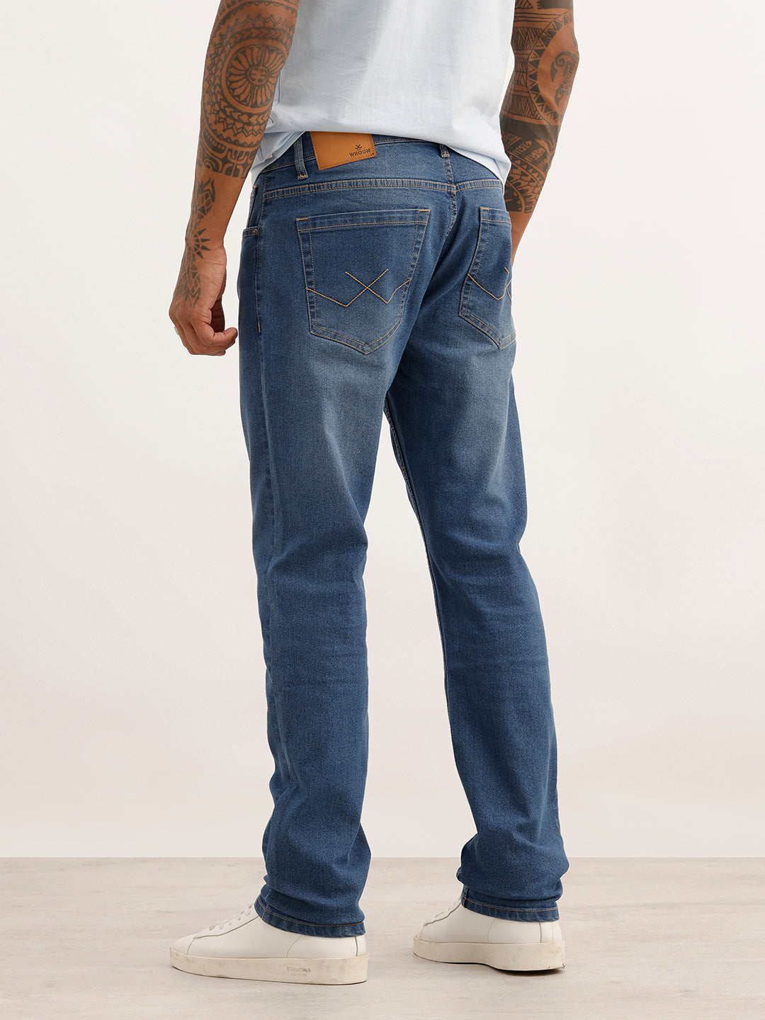 Slim Fit Faded Denim Jeans | Blue