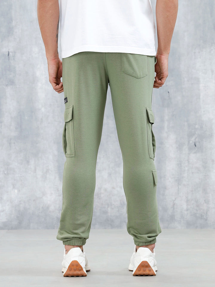 Men's Casual Straight Fit Cargo Knit Jogger | Olive